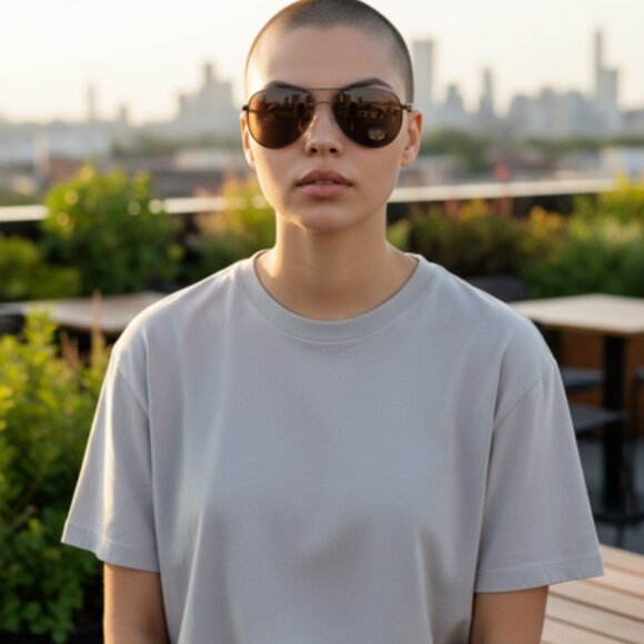 Fossil Aviator Sunglasses Brown Frame Brown Lens UV 63-14-128 FM117 Unisex - Picture 3 of 9